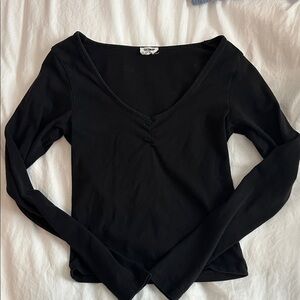 Cotton On Black Long Sleeve V-Neck Top